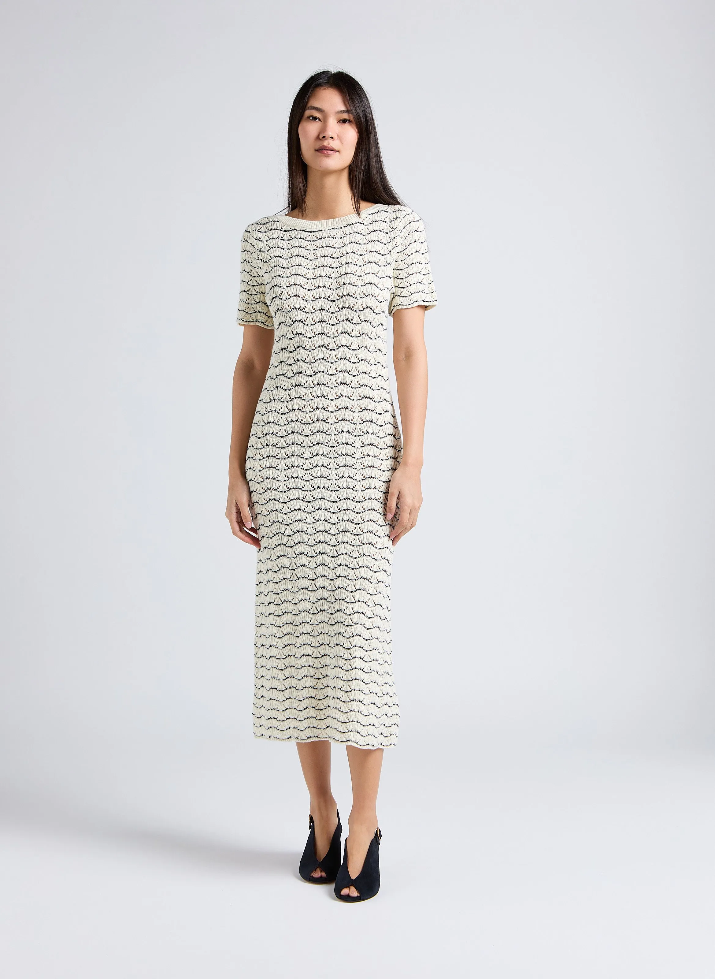 EKYOG LU  VESTIDO MIDI DE ALGODóN ORGáNICO EN AZUL