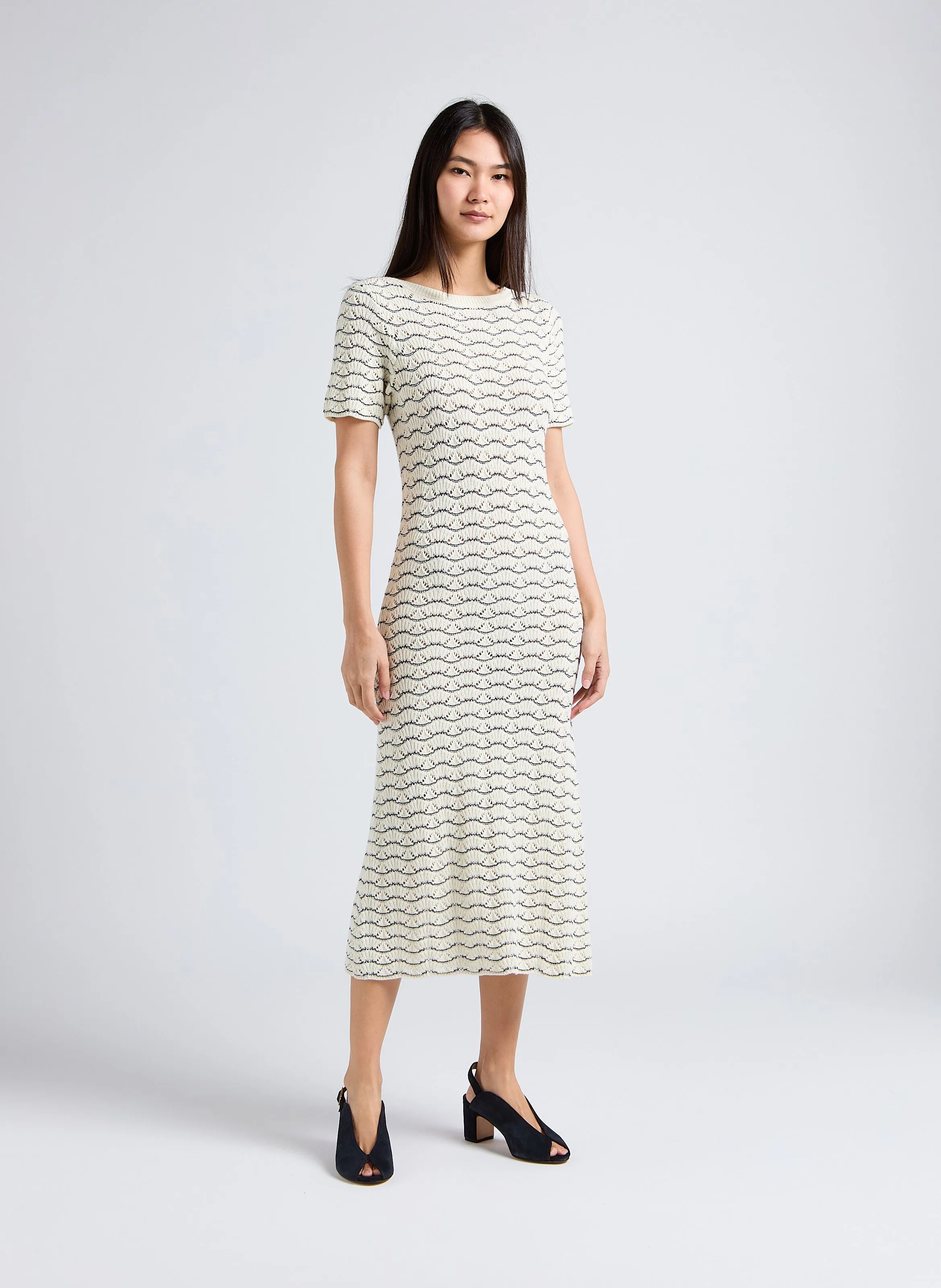 EKYOG LU  VESTIDO MIDI DE ALGODóN ORGáNICO EN AZUL