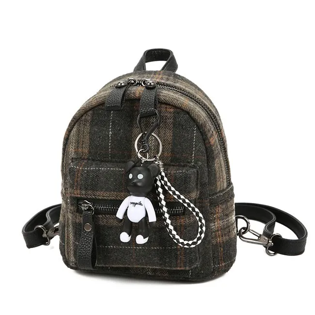 Elegant Student Chic lattice School Bag Women Small Backpack