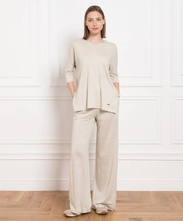 Enrico Mandelli Beige linen pants