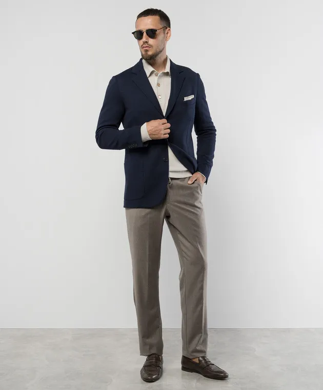 Enrico Mandelli Beige pants made of wool