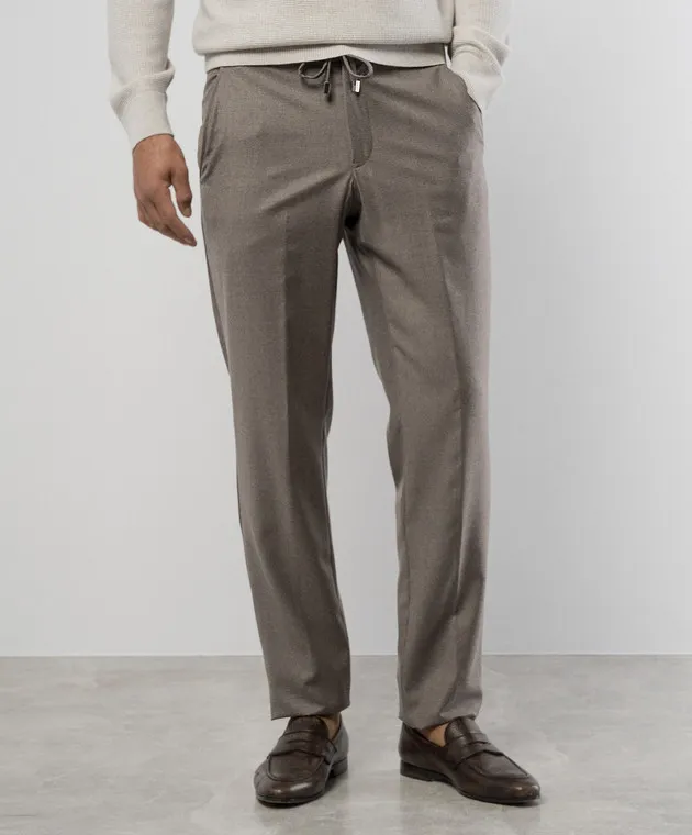 Enrico Mandelli Beige pants made of wool