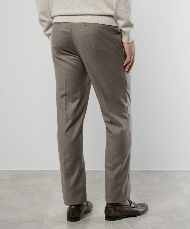 Enrico Mandelli Beige pants made of wool