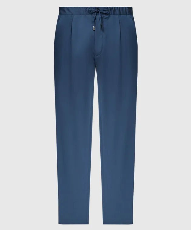 Enrico Mandelli Blue pants made of wool