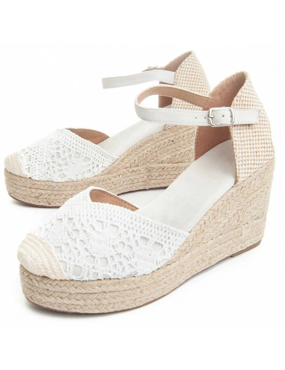 Esparto De Cuña Para Mujer.  Montevita  Spartila3  89375 Blanco