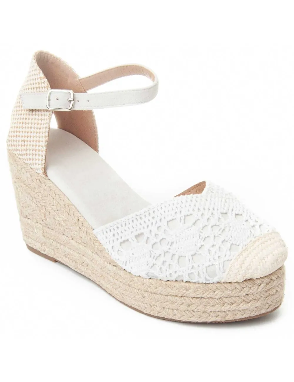 Esparto De Cuña Para Mujer.  Montevita  Spartila3  89375 Blanco