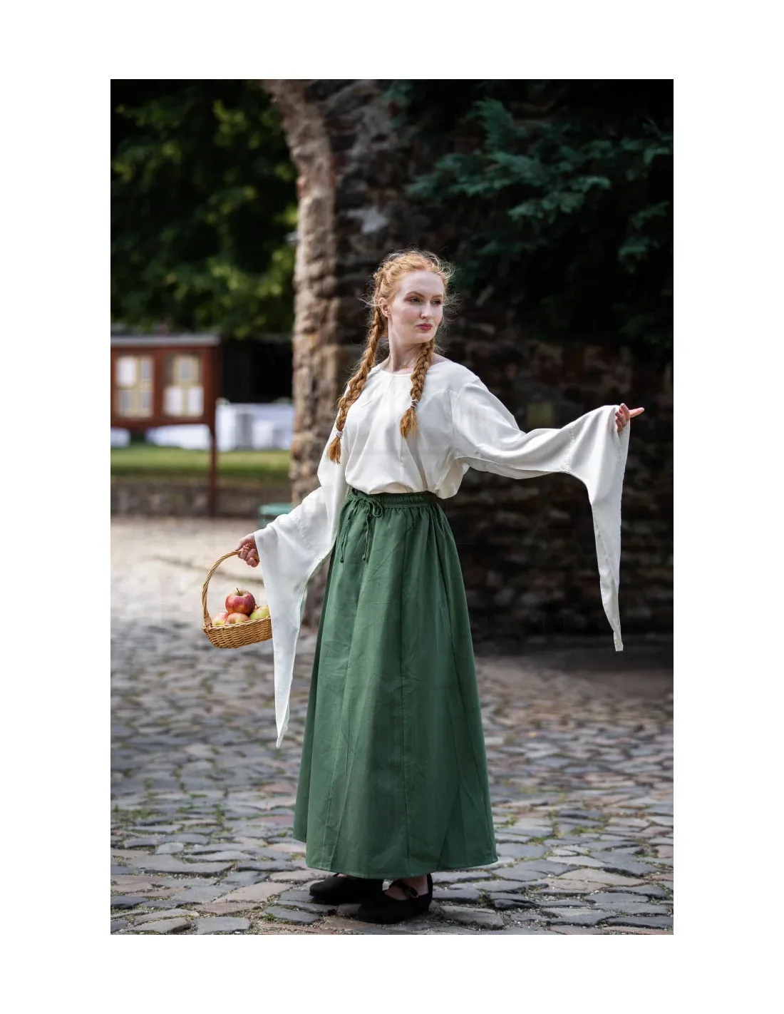 Falda medieval mujer verde