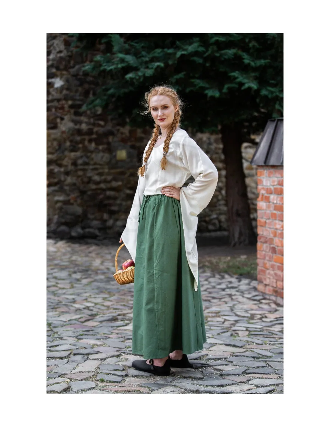 Falda medieval mujer verde