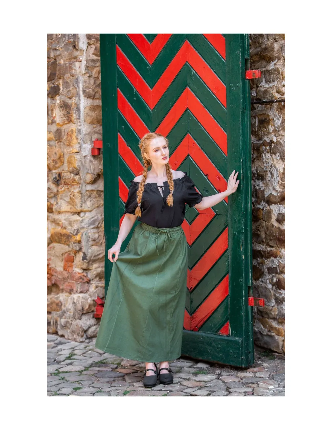 Falda medieval mujer verde