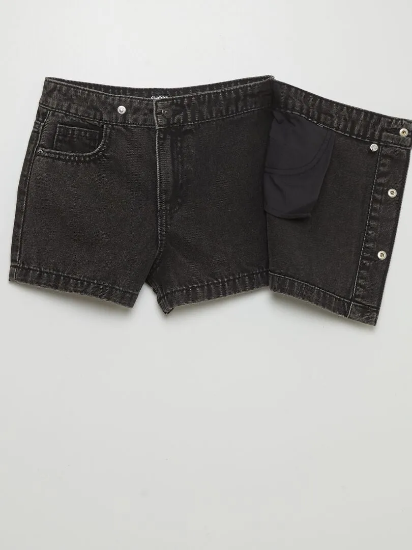 FALDA PANTALóN VAQUERA  GRIS