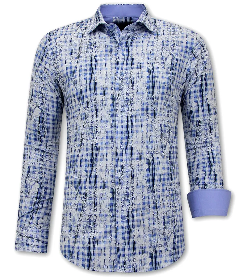 FLOR CAMISA HOMBRE  3116  AZUL