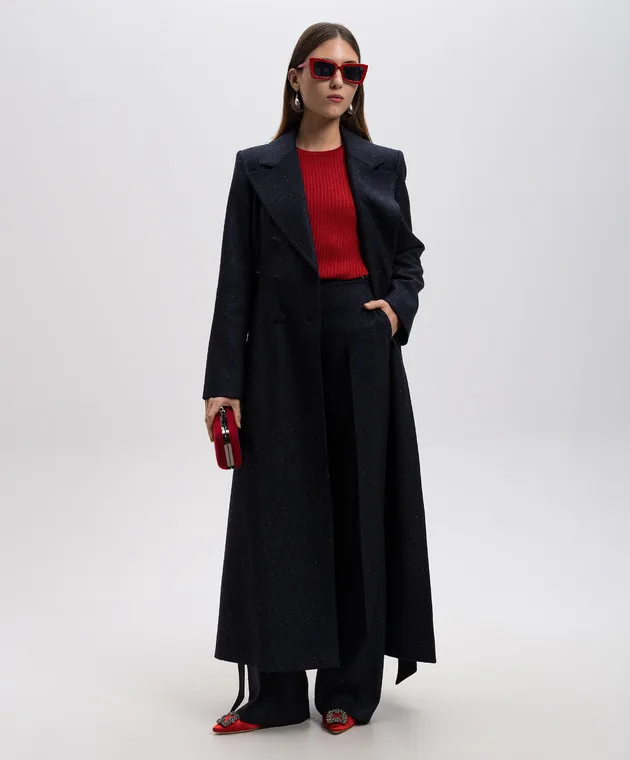 Gabriela Hearst Blue Vesta wool and silk flared pants