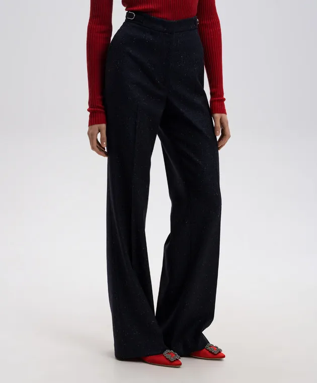 Gabriela Hearst Blue Vesta wool and silk flared pants