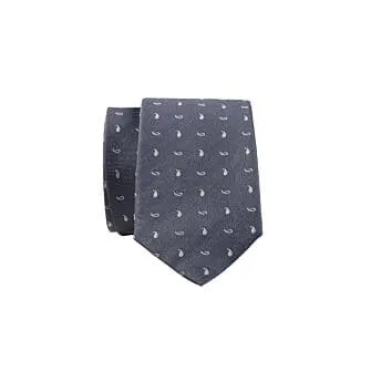 Grey and Ecru Mulberry Silk Tie