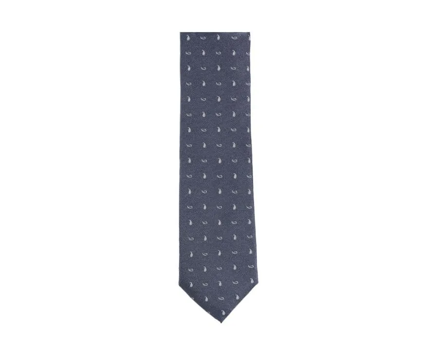 Grey and Ecru Mulberry Silk Tie