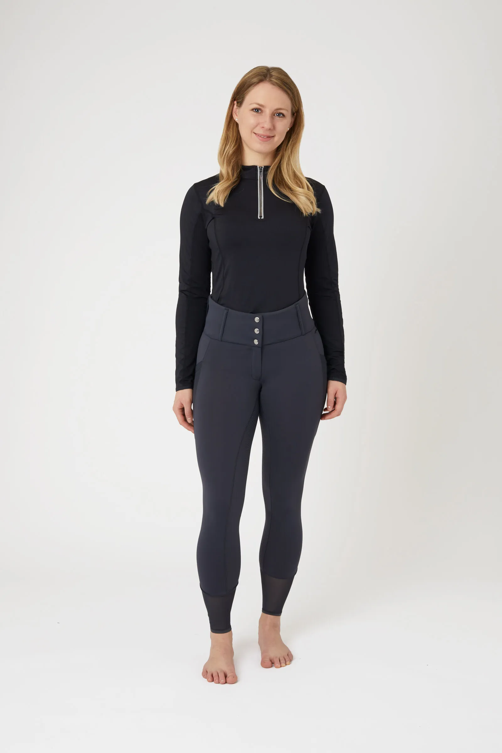 Horze Pantalonesde Montar con Agarre Completo con Malla para Mujer Ebba