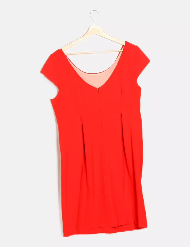 Hoss Intropia Vestido rojo frunce