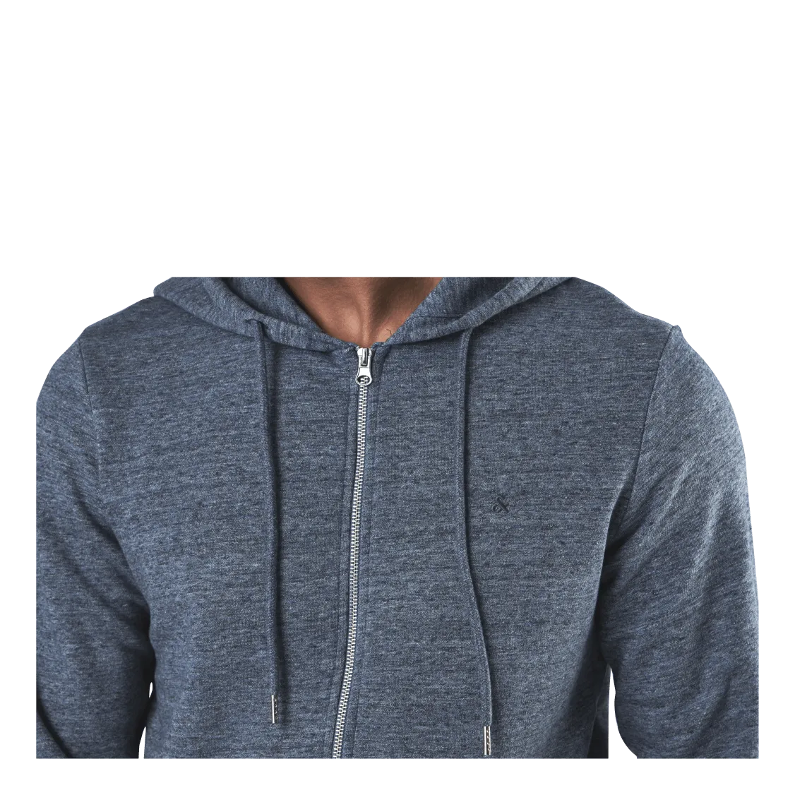 Jack & Jones Basic Melange Sweat Zip Hood Blue