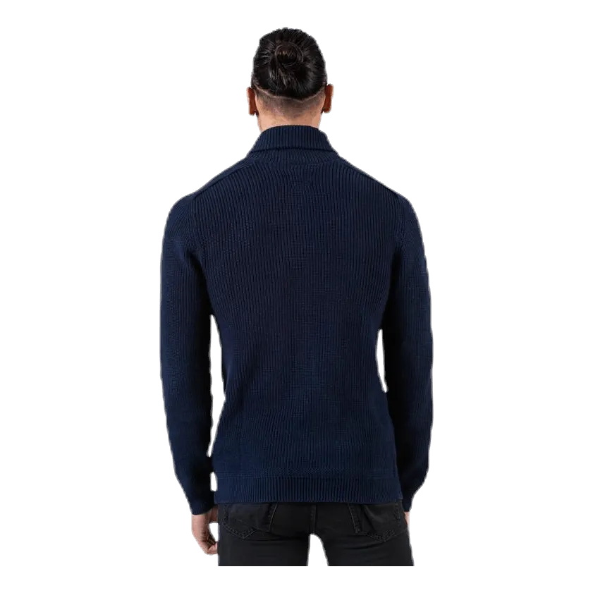 Jack & Jones Davis Knit Shawl Neck Blue