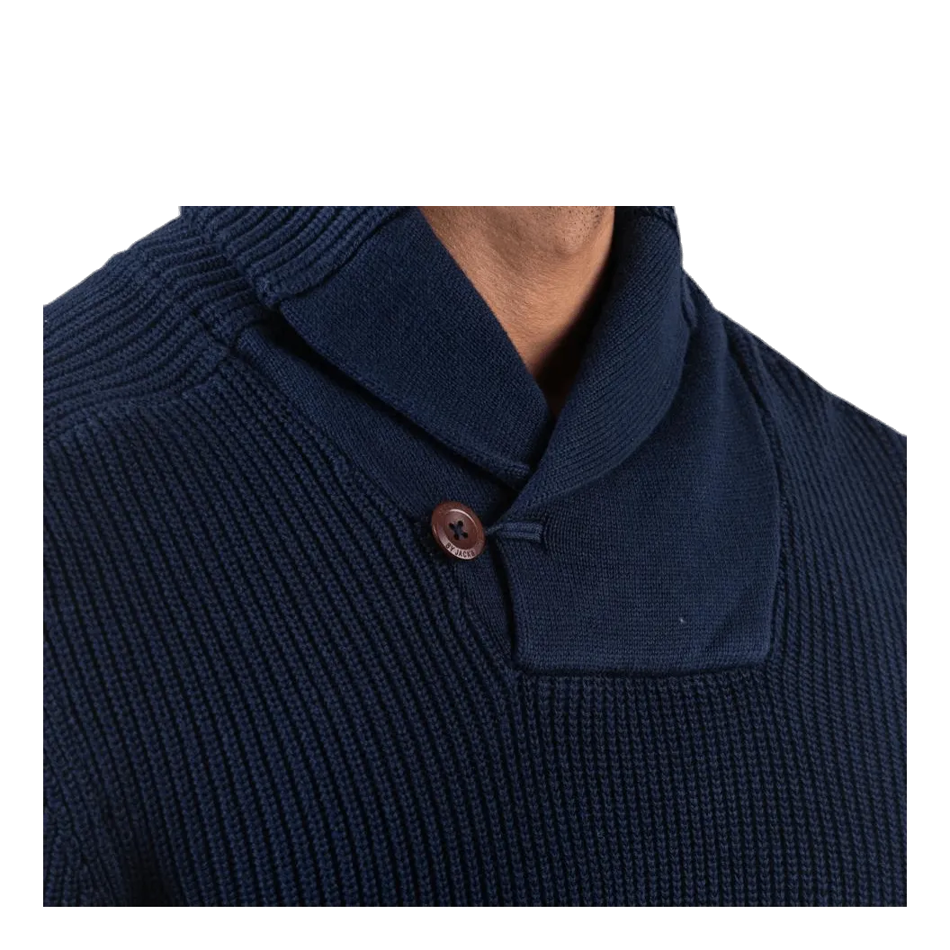 Jack & Jones Davis Knit Shawl Neck Blue
