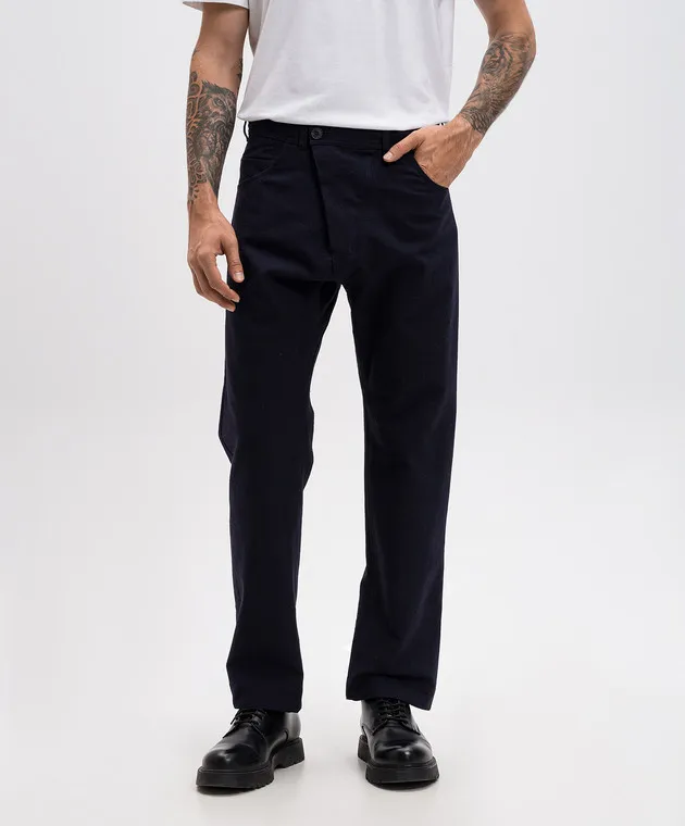 Jan Jan Van Essche Blue pants with wool