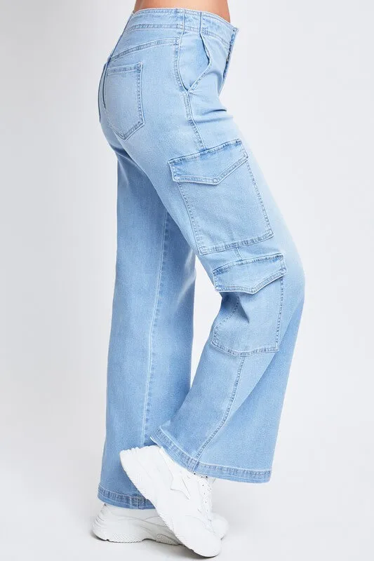 Jeans con bolsas dobles cargo pierna ancha YMI