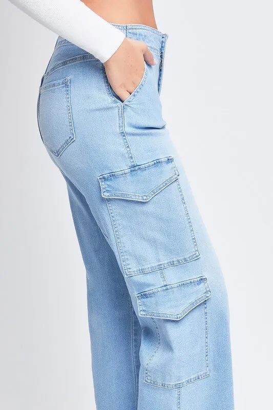 Jeans con bolsas dobles cargo pierna ancha YMI