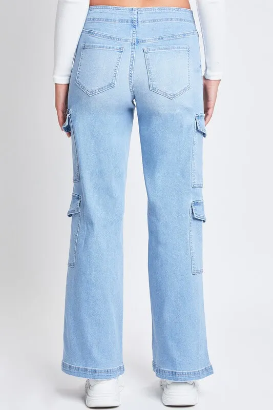 Jeans con bolsas dobles cargo pierna ancha YMI