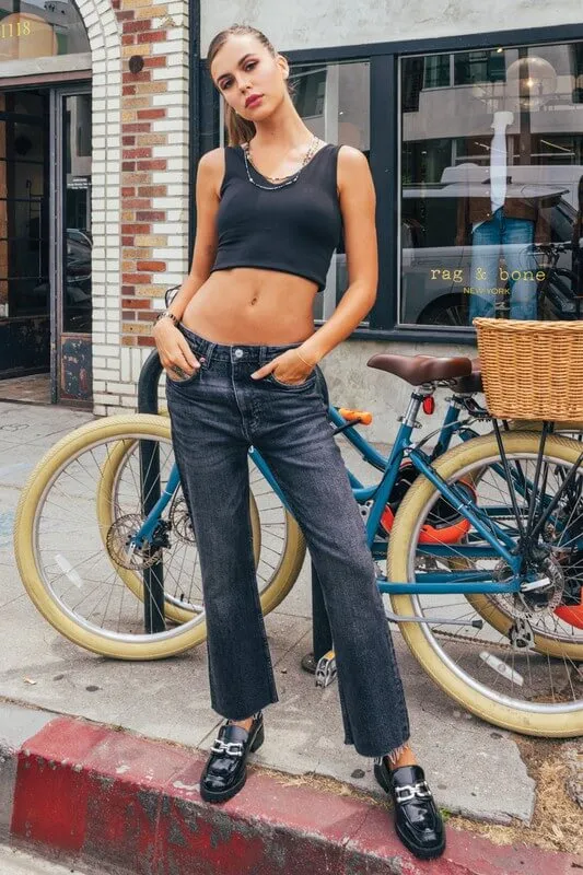 Jeans corte bota, relajado y desmechado ENJEAN