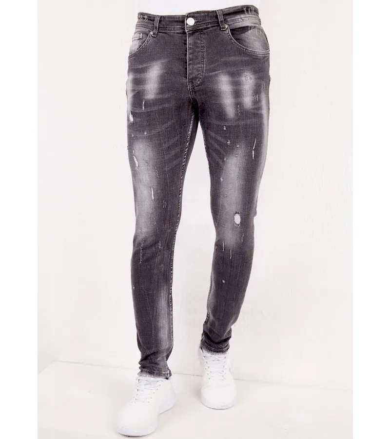 JEANS ROTOS SALPICADURAS PINTURA SLIM FIT  SLM40  GRIS