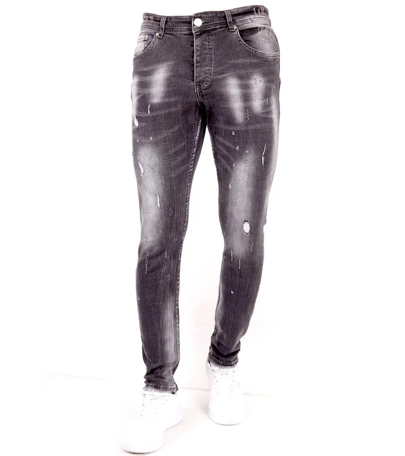 JEANS ROTOS SALPICADURAS PINTURA SLIM FIT  SLM40  GRIS