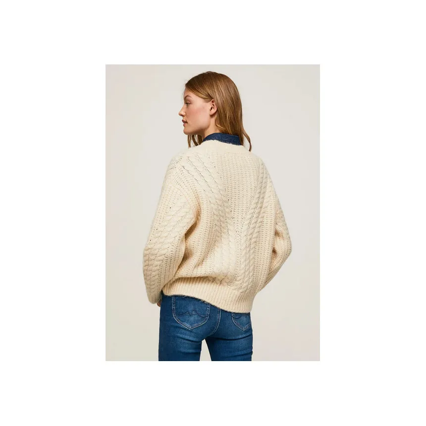 Jersey Pepe Jeans Bey Para Mujer En Blanco Roto