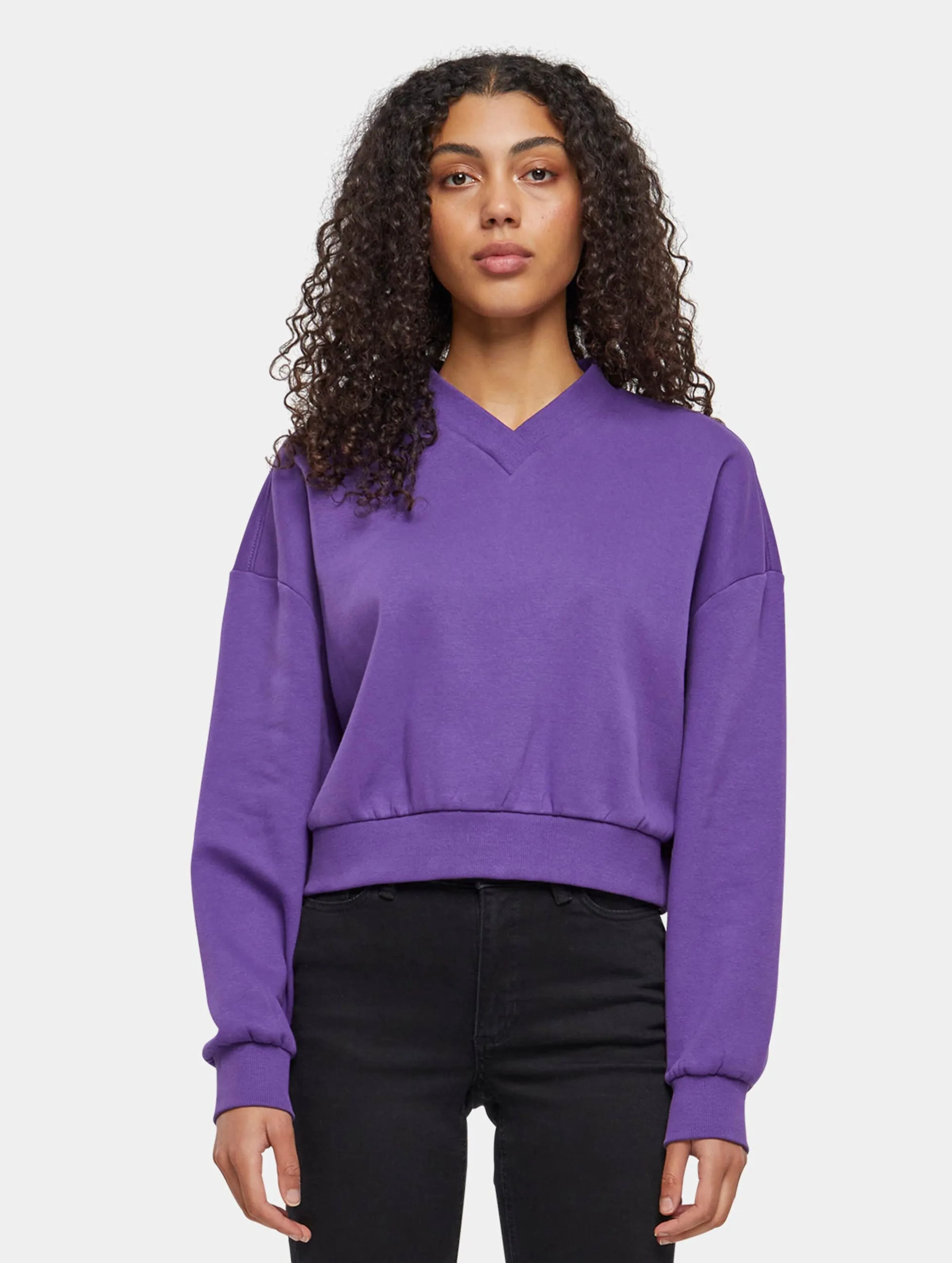 LADIES CROPPED VNECK