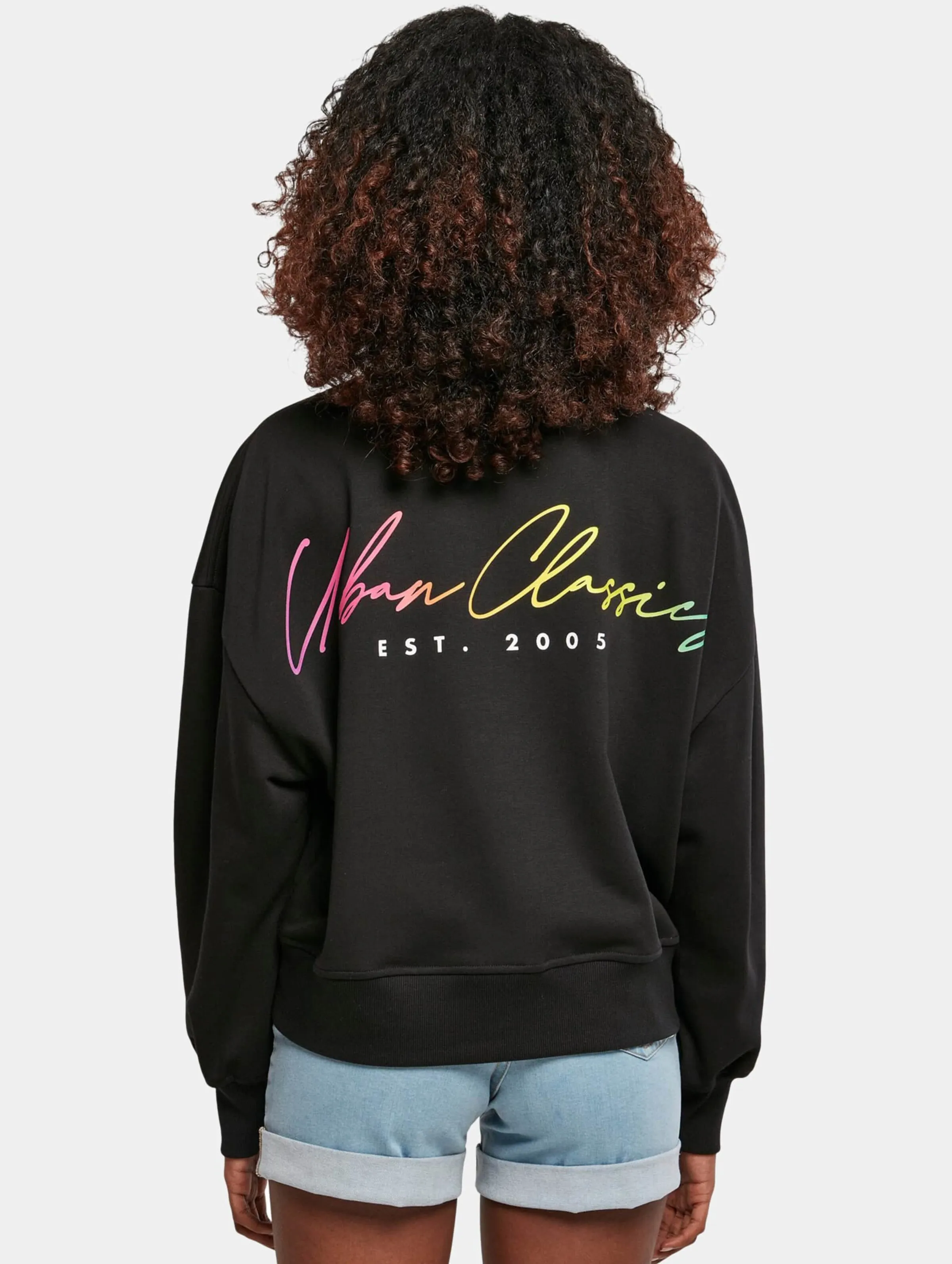 Ladies Oversized Rainbow Crewneck