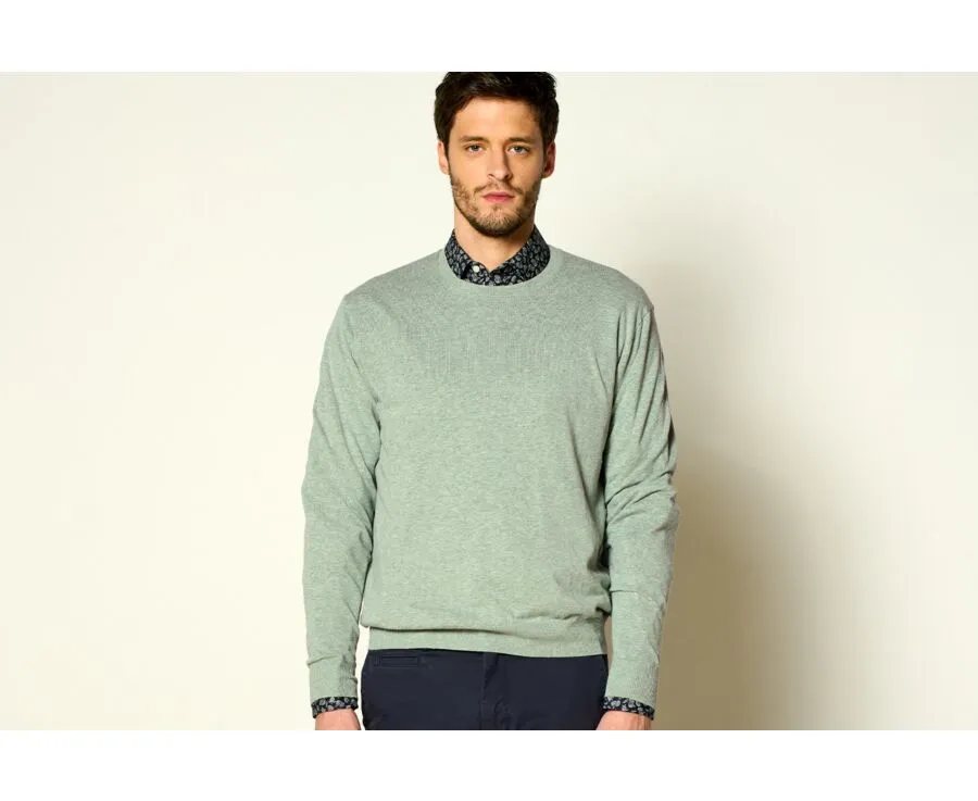 LIME GREEN ROUNDNECK  COTTON/LINEN JUMPER  CLINDMIR