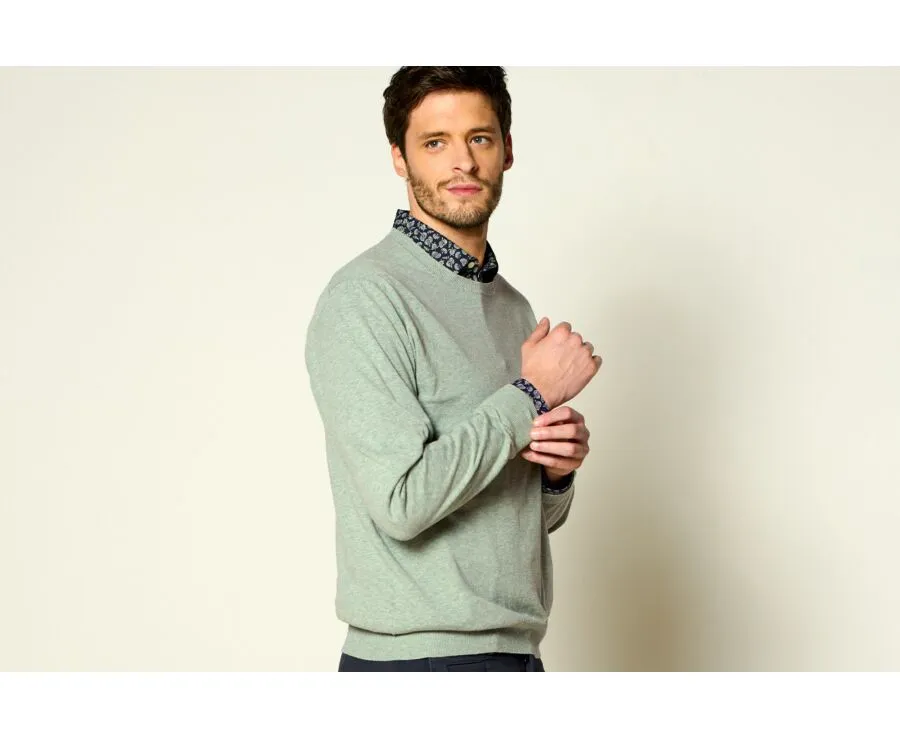 LIME GREEN ROUNDNECK  COTTON/LINEN JUMPER  CLINDMIR