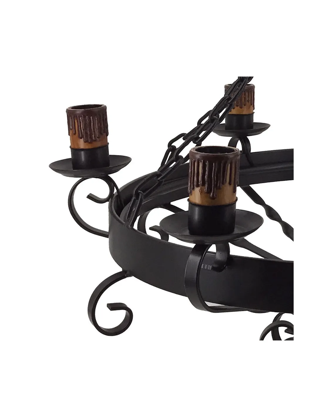 Lámpara medieval techo cadenas