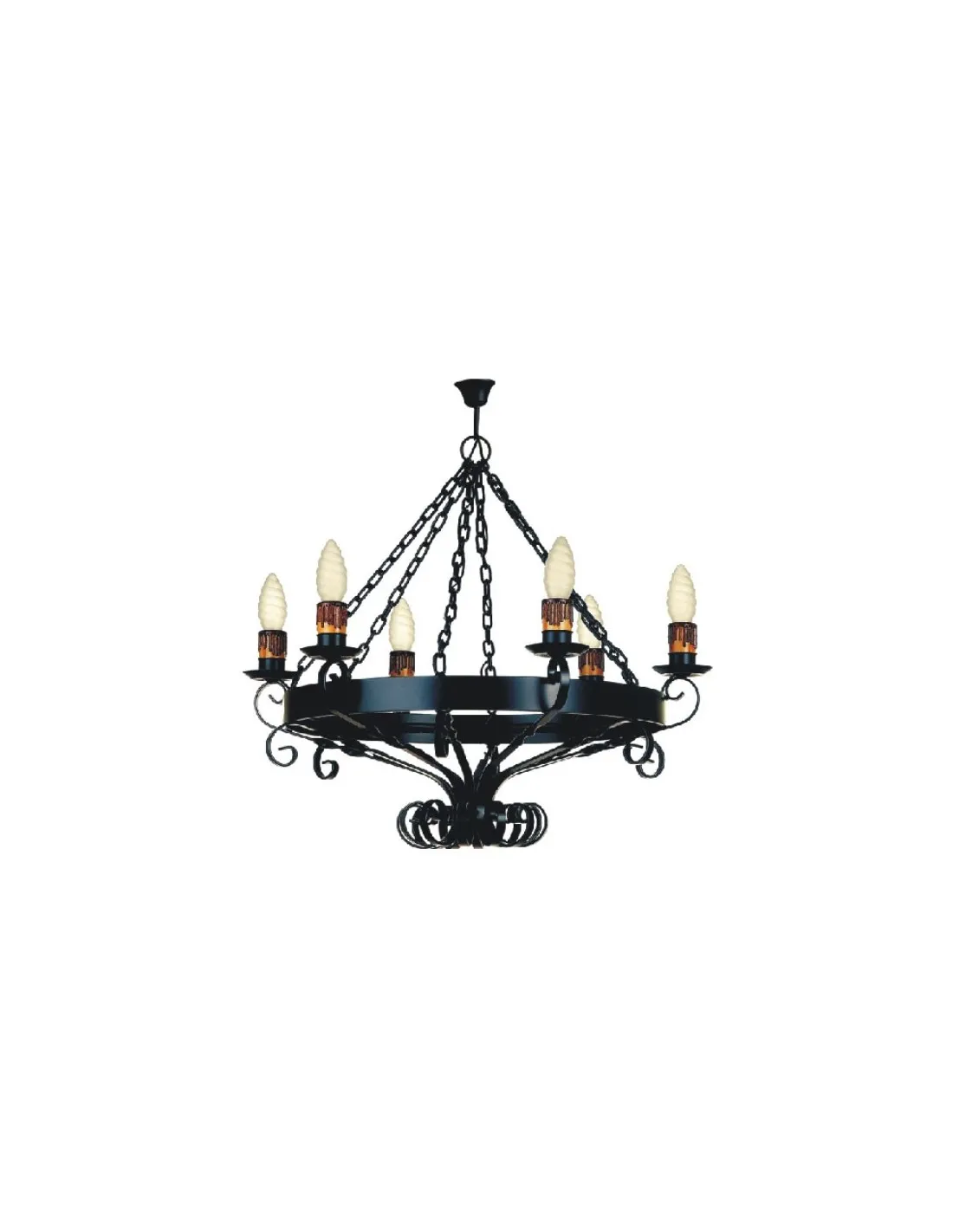 Lámpara medieval techo cadenas