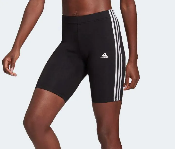 Malla Corta Adidas Essentials 3 Stripes Negra/Blanca