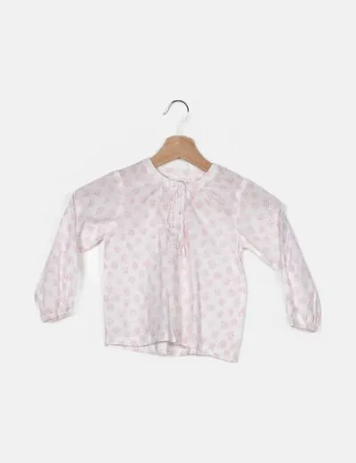Mango Camisa blanca estampada