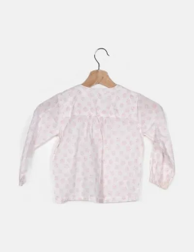 Mango Camisa blanca estampada