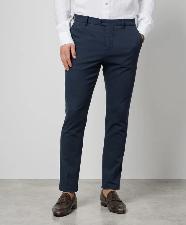 Marco Pescarolo Blue EVO pants with silk and cashmere
