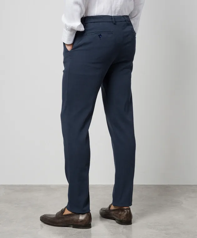 Marco Pescarolo Blue EVO pants with silk and cashmere