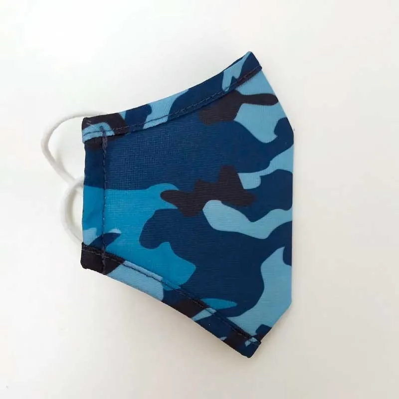 Mascarilla Niños de Camuflaje Azul Cotton Fish
