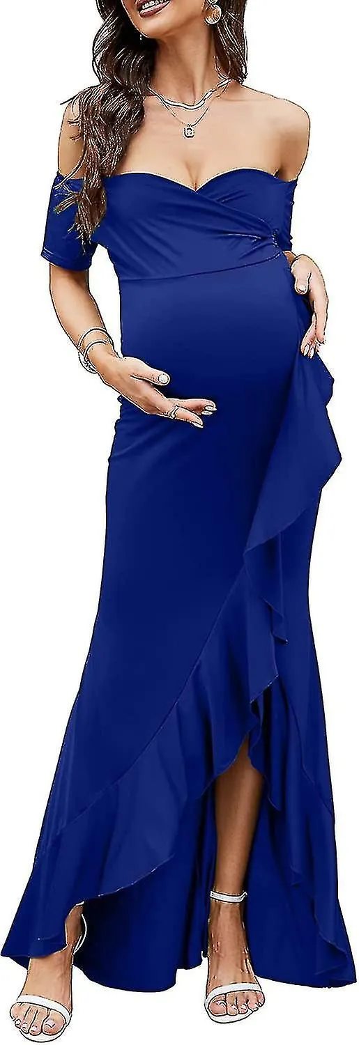 MATERNIDAD LONG WOMEN RUFFLE STRETCHY SLEEVELESS MAXI S2XL