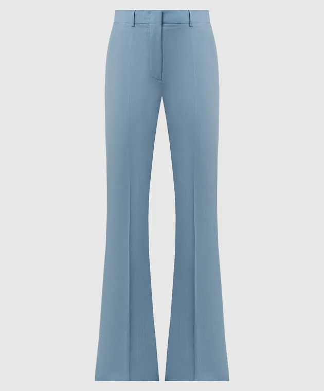 Max Mara Sportmax AEROSO blue flared pants with wool