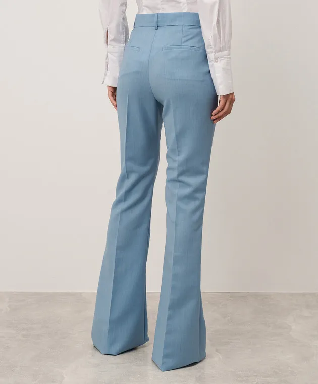 Max Mara Sportmax AEROSO blue flared pants with wool