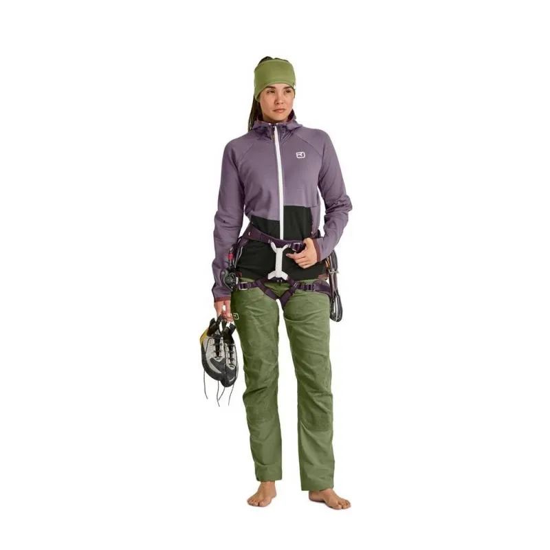 Mujer Ortovox FLEECE RIB HOODY W (aquatic ice) chaqueta polar