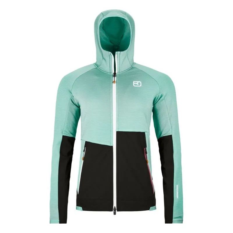 Mujer Ortovox FLEECE RIB HOODY W (aquatic ice) chaqueta polar