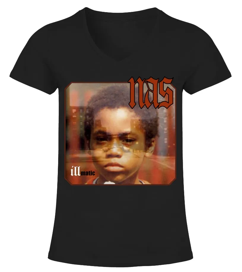 NAS  NASIR BIN OLU DARA JONES CAMISETA CUELLO PICO MUJER